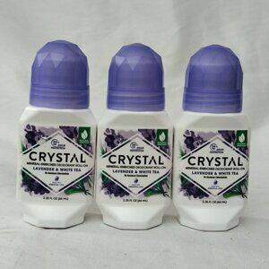 Crystal Mineral Deodorant Roll-On 24 Hour Lavender & White Tea 2.25 Oz 3 Pack